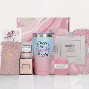 Caja de regalo rosa para el cuidado personal para mujer, conjunto de caja de regalo relajante para recuperarse pronto, manta de jabón, calcetín, regalos de cumpleaños para uso comercial - Product Image 2