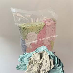 Chiffons industriels multicolores Cost-Light, chiffons en coton doux pour le nettoyage, l'essuyage de l'huile et de l'eau - Product Image 1