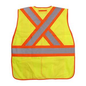 Gilet de sécurité réfléchissant fluorescent <span class=keywords><strong>pour</strong></span> travailleurs de nuit, avec poches, respirant, jaune-vert, à bas prix, sans manches - Product Image 2