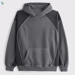 Sweat-shirt à capuche ample rétro sportif en molleton épais <span class=keywords><strong>de</strong></span> coton <span class=keywords><strong>de</strong></span> haute qualité pour hommes - Product Image 6
