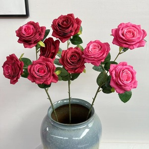 Ramo <span class=keywords><strong>de</strong></span> rosas <span class=keywords><strong>de</strong></span> boda <span class=keywords><strong>de</strong></span> seda Flores <span class=keywords><strong>de</strong></span> rosas artificiales Decoración <span class=keywords><strong>de</strong></span> flores <span class=keywords><strong>de</strong></span> <span class=keywords><strong>Casa</strong></span> Flor artificial - Product Image 1