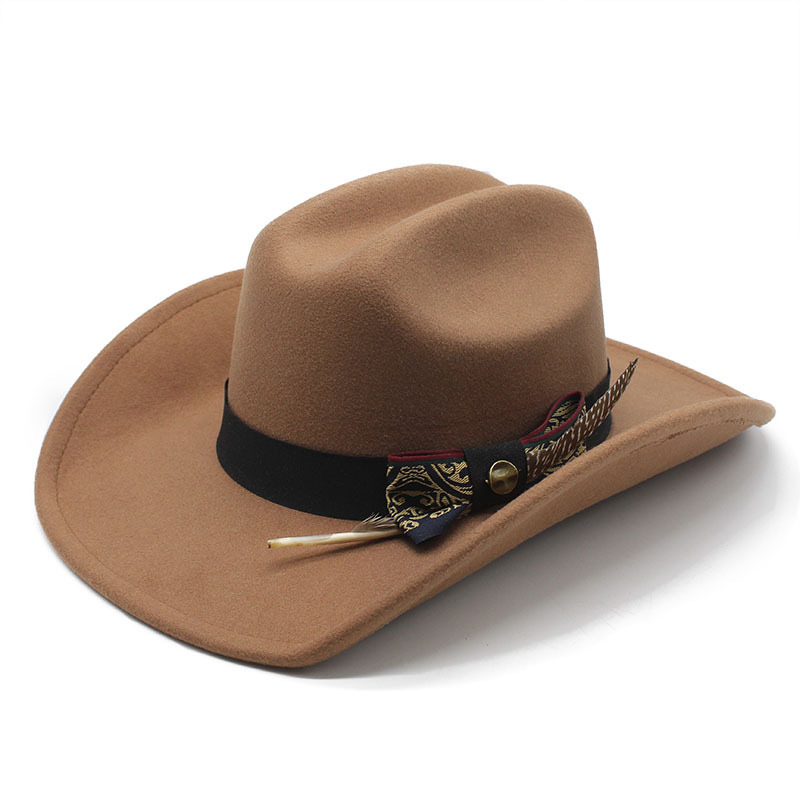 Shop Our 2024 Western Cowboy Hats with Vintage Ribbon Feathers display picture 1