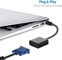 Adaptateur Mini DisplayPort vers VGA Femelle DFX, Convertisseur Vidéo 1080P avec Verrouillage par Vis, Cordon Multi-Modèles Compatible pour PC Portable