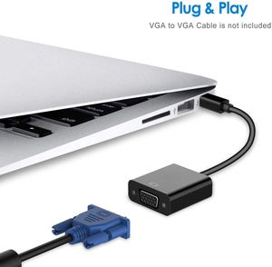 Adaptador DFX <span class=keywords><strong>Mini</strong></span> <span class=keywords><strong>DisplayPort</strong></span> <span class=keywords><strong>a</strong></span> <span class=keywords><strong>VGA</strong></span> Hembra, Conversor de Video 1080P con Bloqueo de Tornillo, Cable Multimodelo para PC y Laptop - Product Image 4