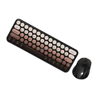 Clavier et souris sans fil ergonomiques JSgaming 2.4G, combo 65 touches, clavier à dégradé de couleurs avec souris silencieuse sans fil 1600 DPI pour