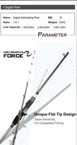 Ensemble canne à jigging HISTAR Competitive FAST EVA haute sensibilité pour la pêche en rivière, lancer longue distance, 1,80 m, entièrement en carbone, avec moulinet électrique. - Product Image 5