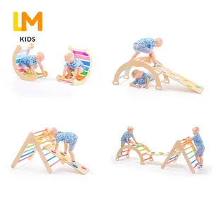 LM KIDS piklers三角壁架彩虹-piklers-三角piklar三角登山者带坡道拱形摇杆枕头