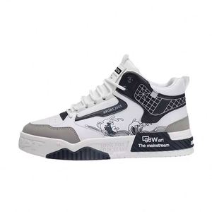 Zapatos de hombre de cuero de caña alta, transpirables, casuales, versátiles y modernos, con suela gruesa, estilo deportivo para caminar, novedad 2026 - Product Image 6