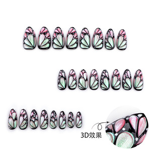 Faux Ongles Papillon 3D Réutilisables à Changement de Couleur Dégradé Rose pour Manucure – Vente en Gros - Product Image 2
