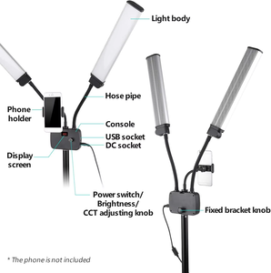 Mejor Opción: <span class=keywords><strong>Luz</strong></span> de Relleno de Doble Brazo Ajustable AL-45X para Salón de Belleza, Maquillaje, Grabación de Contenido y Fotografía - Product Image 3