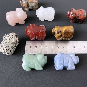 高品質ナチュラルレッドジャスパークリスタル彫刻動物かわいい小さな豚の彫刻 - Product Image 6