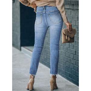 Sidefeel Jeans Boyfriend évasés pour femmes taille XL pantalon en Denim Zimbaplatine extensible déchiré en détresse respirant - Product Image 2