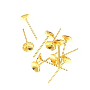 Stainless Steel Earring <b>Posts</b> <b>Round</b> Bowl Pin 316 For DIY Jewelry Making Accessories Gold And Silver Tone - Product Image 2
