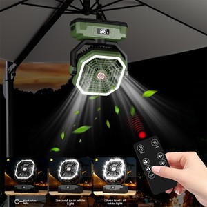 Ventilateur oscillant numérique 20000 mAh avec lumière, portable, rechargeable Type-C, pour camping extérieur, ventilateur suspendu avec lampe LED pour la vente en gros - Product Image 4