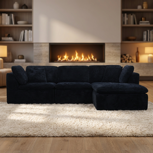 Wind Design Three-<b>Seat</b> Fabric L-Shaped High Density Sponge Corduroy <b>Cover</b> Foldable <b>for</b> Living Room Use A011 Three <b>Seat</b> Fabric So - Product Image 1