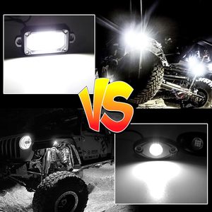 LLevo UTV ATV SUV camion ad alta luminosità 60W luce di roccia a Led bianco puro con 15 piedi cavo cablaggio 12V sotto i baccelli di luce per auto - Product Image 3