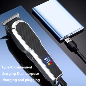 เครื่องเล็มผมไร้สายแบบมืออาชีพสำหรับผู้ชายที่ตัดผมสแตนเลสไฟฟ้าจอ LED ชาร์จไฟผ่าน USB ได้ - Product Image 5