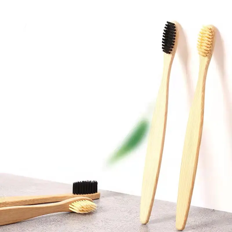 Spazzolini da denti al carbone di bambù naturale biodegradabile spazzolini da denti in legno con setole di colore ecologico spazzolino da denti in bambù con setole morbide
