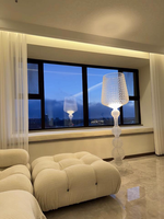 Lampe de sol LED architecturale moderne |   Lampe à pilier universelle AC 110-240V |   Lampe sur pied cylindrique minimaliste pour villa