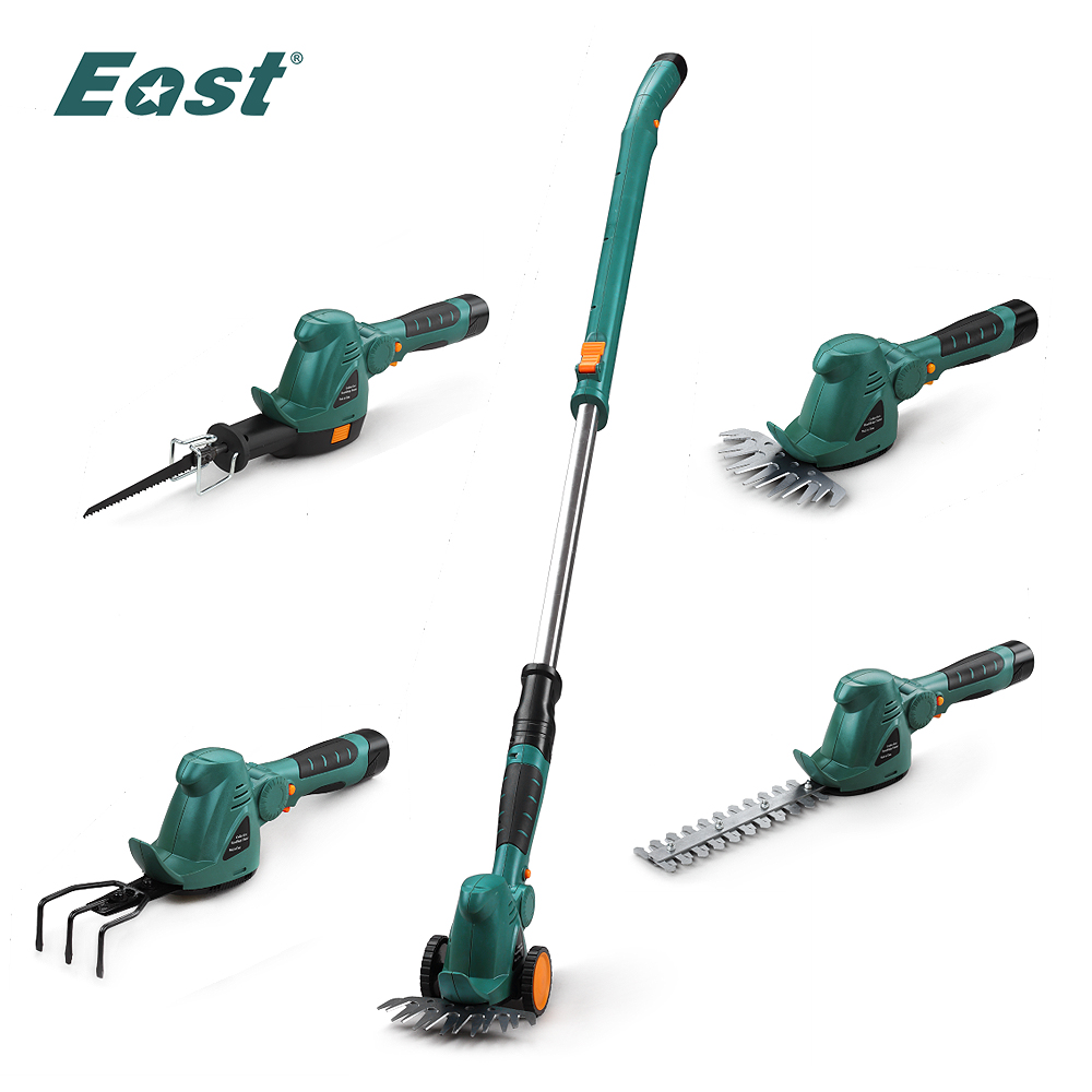 EAST 4 en 1 multifonction 10.8v Lithium électrique sans fil Mini scarificateur ensemble d'outils de jardin scie cisaillement tondeuse Machine