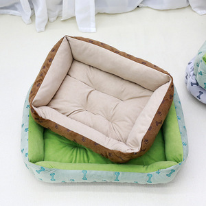 <b>Dog</b> <b>Bed</b> Rectangle Cloth Pet <b>Bed</b> With Polyester Fiber Fill For Small <b>Medium</b> <b>Dogs</b> Animal Pattern Hand Washable - Product Image 1