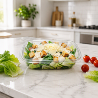 Boîte d'emballage alimentaire en plastique transparent PET, récipient à salade avec couvercle pour conserver les fruits frais, boîte d'emballage en plastique pour la laitue et les légumes
