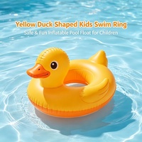 Bouée de natation gonflable pour enfants en forme de canard jaune mignon, en PVC, sûre et amusante pour les tout-petits
