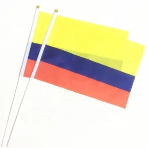 价格便宜的哥伦比亚国旗哥伦比亚手拿小迷你棒旗装饰品国际国家世界国旗