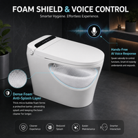 Toilette intelligente en porcelaine avec cuvette allongée et évacuation en S, innovation intelligente, télécommande incluse