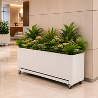 Jardinière mobile à roulettes pour affichage de verdure en intérieur de centre commercial, solution de plantation modulaire commerciale intérieure