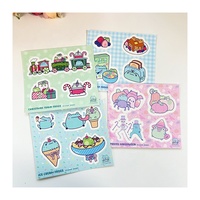 Feuilles d'autocollants personnalisées imperméables les plus populaires mignon dessin animé Anime décor Logo baiser coupe feuilles d'autocollants en vinyle pour enfants ordinateur portable à la maison