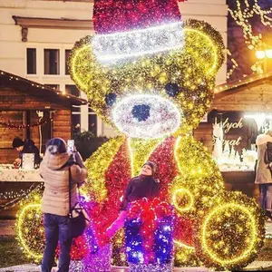 Big Large 3d Led Lamp Christmas Decorative Light Led Bear Motif Light
