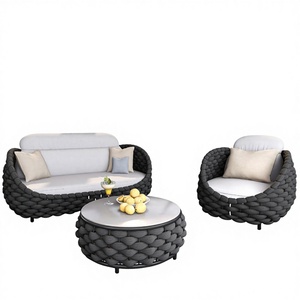 <span class=keywords><strong>Set</strong></span> Divano da Esterno Nordico con Design in <span class=keywords><strong>Rattan</strong></span> Intrecciato e Telaio in Lega di Alluminio per <span class=keywords><strong>Giardino</strong></span>, Cortile, Villa e Balcone - Product Image 6