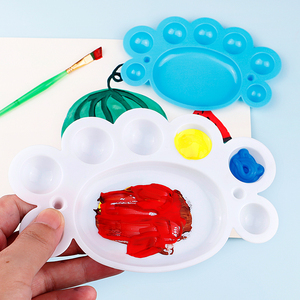 HCHWENH, venta al por mayor, paleta de pintura de plástico de 8 agujeros, placa de mezcla de colores de pies pequeños para suministros de Arte de pintura al óleo - Product Image 3