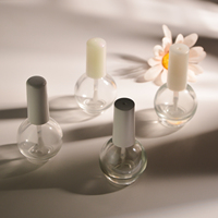 Effacer Vide Rose Fleurs Plante Huile Essentielle Cuticule Bouteille D'huile Vernis À Ongles Huile Bouteille En Verre Avec Couvercle Blanc et Brosse Blanche