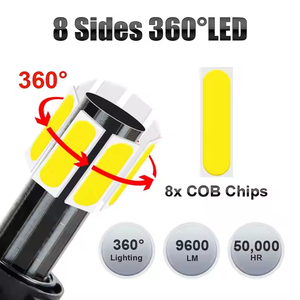 360 Led Đèn Pha N8 8 bên H7 H11 H13 9005 9006 H4 60W <span class=keywords><strong>COB</strong></span> tự động xe ánh sáng bóng đèn 9004 9007 CANBUS đèn sương mù phổ quát cho xe ô tô - Product Image 4