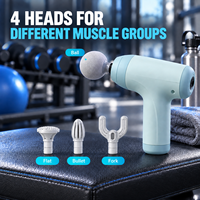 Pistolet de massage à percussion OEM ODM 10 mm avec 6 vitesses et 4 têtes, appareil portable de récupération musculaire pour la gym, le fitness et l'utilisation après l'entraînement