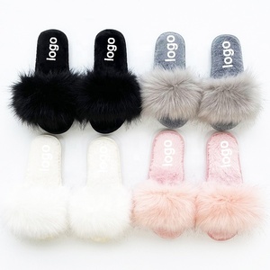 Pantuflas de Invierno de Alta Calidad para Mujer, Pantuflas de Piel Sintética de Zorro, Pantuflas Grises para Mujer, Sandalias de Piel para Chicas Americanas - Product Image 6
