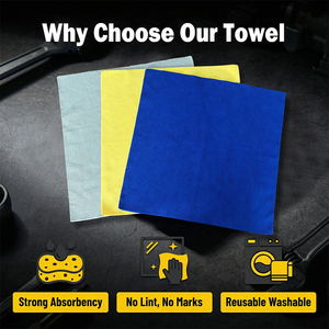 Chiffon de nettoyage en microfibre pour lavage de voiture, séchage rapide, tricoté, gris, pour detailing automobile, serviettes de voiture - Product Image 3