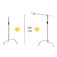 40 pouces En Acier Inoxydable C Résistant De avec barre transversale et 1/4 pouces à 3/8 pouces Adaptateur Universel pour Studio Softbox