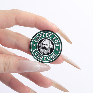 Marx Coffee Everyone spille in smalto antico figura famosa spille distintivo con risvolto gioielli iniziano la lezione di festa licenziati <span class=keywords><strong>per</strong></span> gli amici - Product Image 4