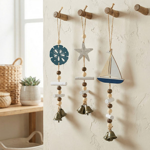 Wooden Starfish Wind <b>Chime</b> Sailboat <b>Bell</b> Pendant Home Decoration Living Room Wall Hanging Christmas Ornament - Product Image 2