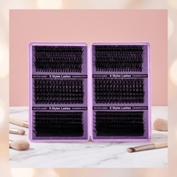 Kit de Cils en Grappes Réutilisables Faits Main, 12 Rangées de Segments Mixtes de Longueurs Variées pour Extensions de Cils DIY Faciles, Effet Naturel et Spectaculaire