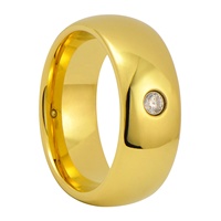 Klassischer Single CZ Stone Inlay vergoldeter Wolfram Ehering für Verlobung geschenk Party Jubiläum Stilvolle Eheringe