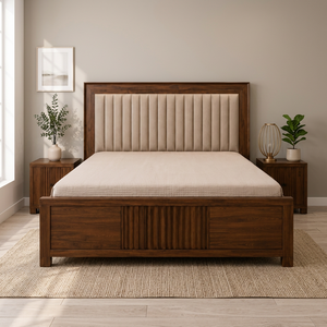 Wooden <b>Storage</b> <b>Bed</b> Upholstered Headboard Platform <b>Bed</b> Frame Modern Bedroom Furniture - Product Image 3