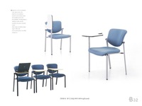 Siège et dossier de chaise de formation de vente directe d'usine en tissu avec la chaise de bureau d'accoudoirs fixes de PA