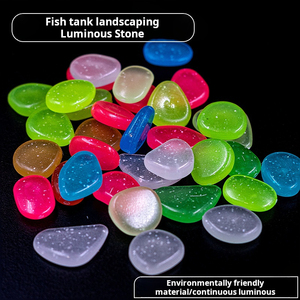 Decoración <span class=keywords><strong>de</strong></span> resina artificial para acuario, piedra fluorescente que brilla en la oscuridad, superbrillante y colorida, piedra luminosa para paisaje acuático - Product Image 4