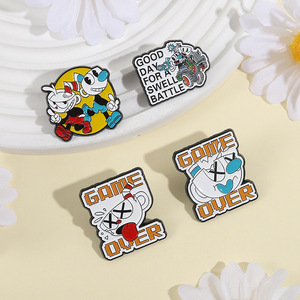Clásico videojuego <span class=keywords><strong>Cuphead</strong></span> broche dibujos animados aventura juego aleación insignia fiesta regalo esmalte Pin - Product Image 4