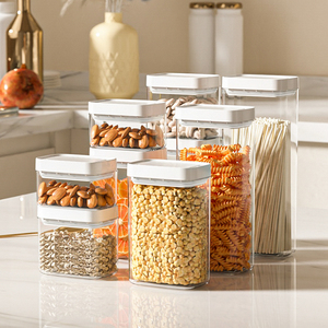 NEW ARRIVAL Kitchen Storage Containers BPA Free Air Tight Acrylic With Bamboo Lids Cereal Canist Food Storage Containers