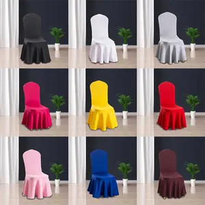 350g White Thick Elastic Chair Cover Thick Hotel Wedding Spandex Chair Cover